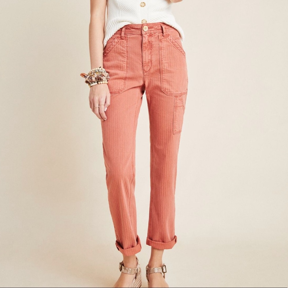 Anthropologie Herringbone Carpenter Pants